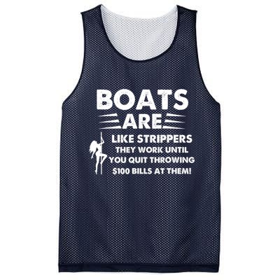 Boat Are Like Strippers They Work Until You Quit Throwing $100 Bill At Them Mesh Reversible Basketball Jersey Tank