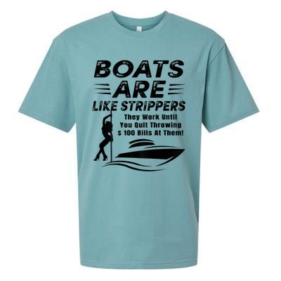 Boats Are Like Strippers They Work Until Men Boating Sueded Cloud Jersey T-Shirt