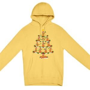 Bear Animal Lover Xmas Lighting Grizzly Bear Christmas Tree Gift Premium Pullover Hoodie