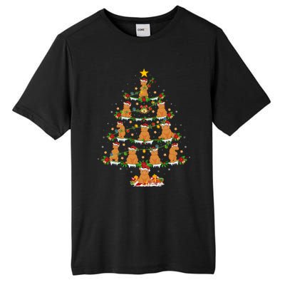 Bear Animal Lover Xmas Lighting Grizzly Bear Christmas Tree Gift Tall Fusion ChromaSoft Performance T-Shirt