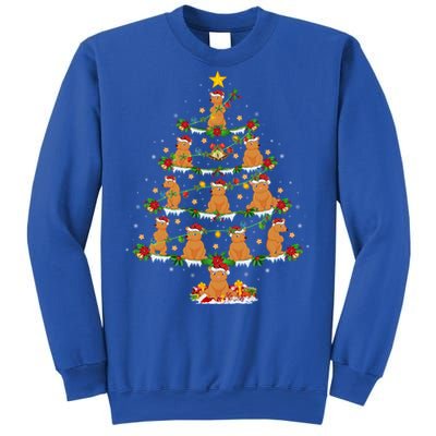 Bear Animal Lover Xmas Lighting Grizzly Bear Christmas Tree Gift Sweatshirt