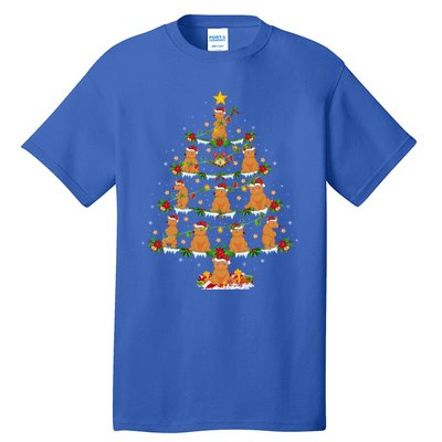 Bear Animal Lover Xmas Lighting Grizzly Bear Christmas Tree Gift Tall T-Shirt