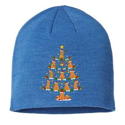 Bear Animal Lover Xmas Lighting Grizzly Bear Christmas Tree Gift Sustainable Beanie