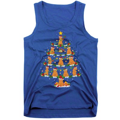 Bear Animal Lover Xmas Lighting Grizzly Bear Christmas Tree Gift Tank Top