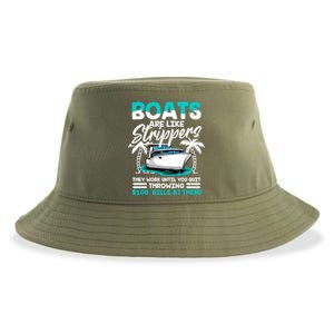 Boats Are Like Strippers Great Gift Funny Boats Owner Gift Sustainable Bucket Hat