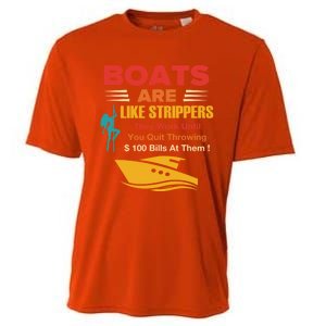 Boats Are Like Strippers They Work Gift Cooling Performance Crew T-Shirt