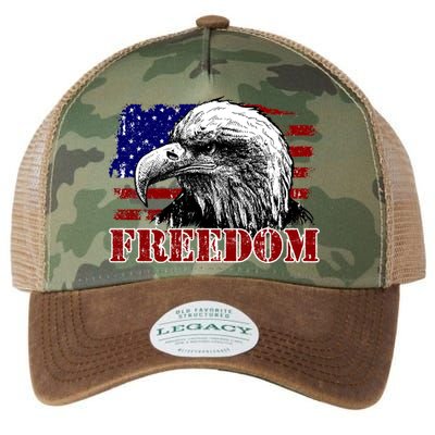 Bald Eagle Distressed USA Flag Freedom 4th of July Legacy Tie Dye Trucker Hat