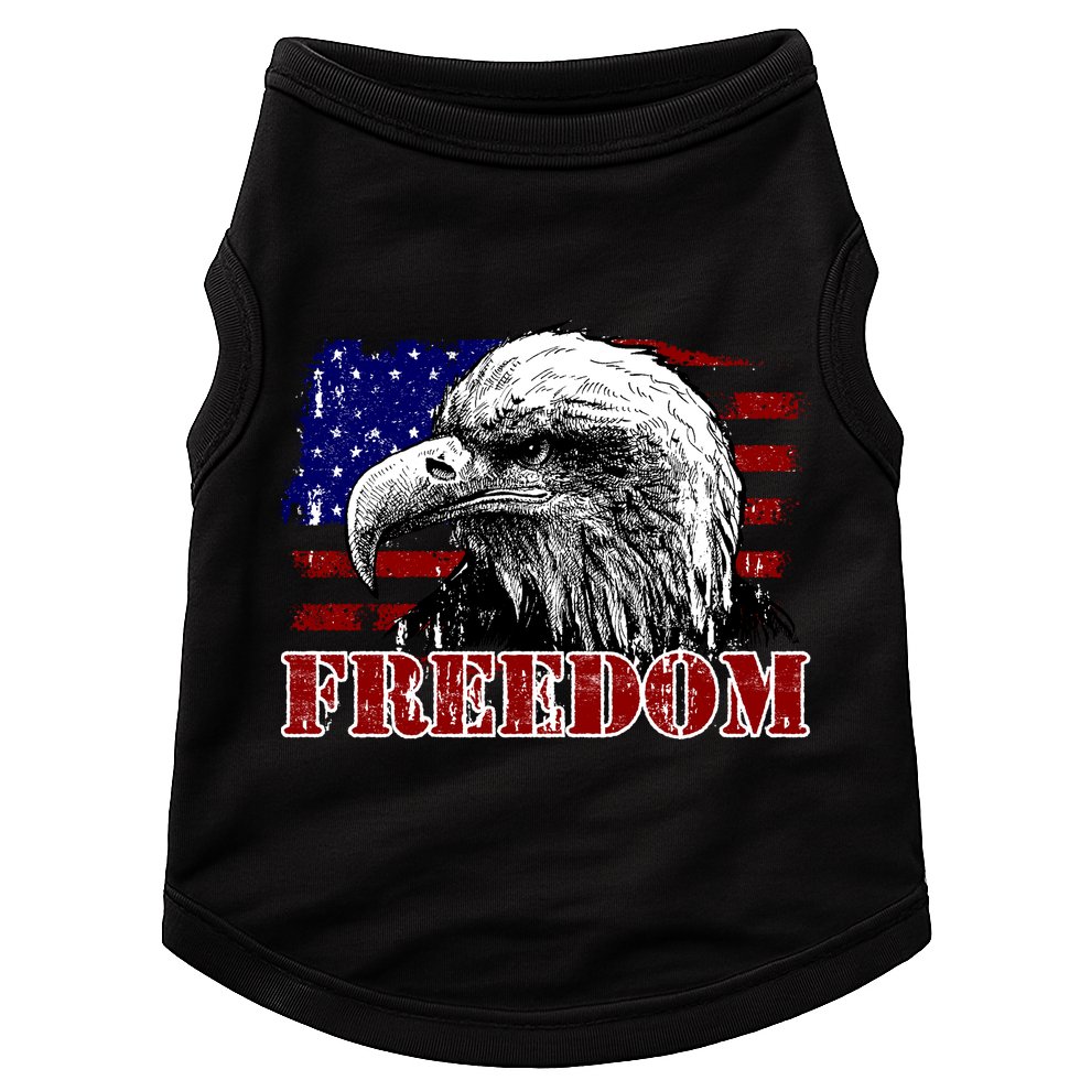 Bald Eagle Distressed USA Flag Freedom 4th of July Doggie Tank