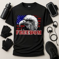 Bald Eagle Distressed USA Flag Freedom 4th of July Performance Shirt