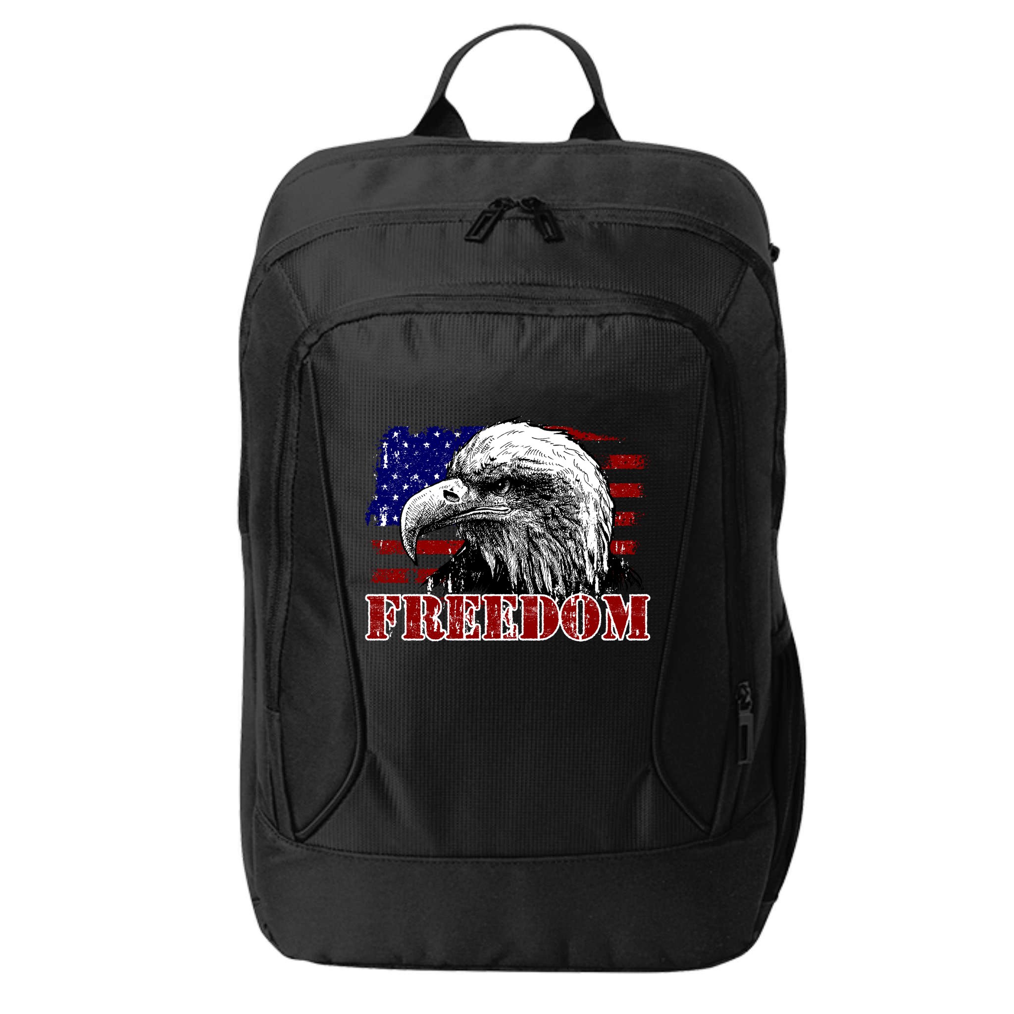 Bald Eagle Distressed USA Flag Freedom 4th of July City Backpack