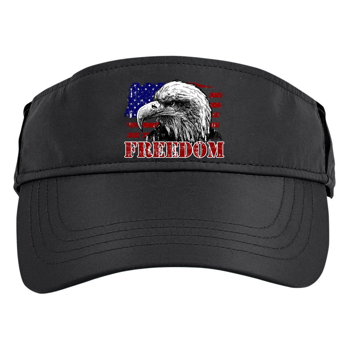Bald Eagle Distressed USA Flag Freedom 4th of July Adult Drive Performance Visor