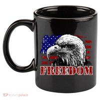 Bald Eagle Distressed USA Flag Freedom 4th of July 11oz C Handle Ceramic Mug