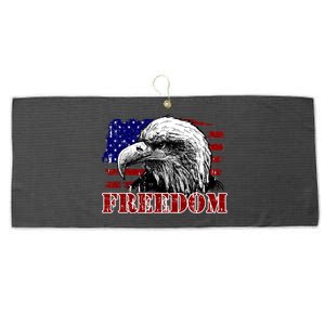 Bald Eagle Distressed USA Flag Freedom 4th of July Large Microfiber Waffle Golf Towel