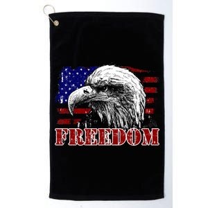 Bald Eagle Distressed USA Flag Freedom 4th of July Platinum Collection Golf Towel