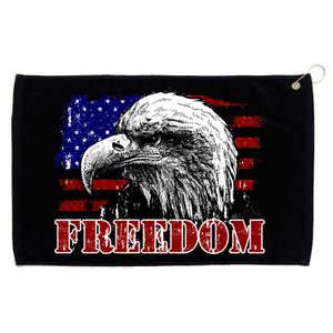 Bald Eagle Distressed USA Flag Freedom 4th of July Grommeted Golf Towel