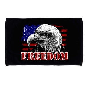 Bald Eagle Distressed USA Flag Freedom 4th of July Microfiber Hand Towel