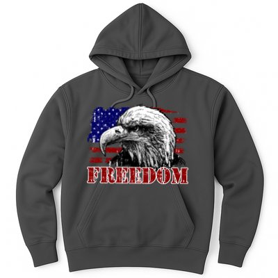 Bald Eagle Distressed USA Flag Freedom 4th of July Hoodie