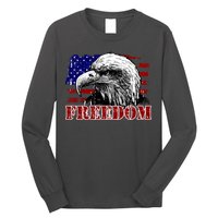 Bald Eagle Distressed USA Flag Freedom 4th of July Long Sleeve Shirt