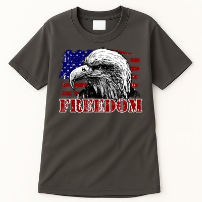 Bald Eagle Distressed USA Flag Freedom 4th of July Tall T-Shirt