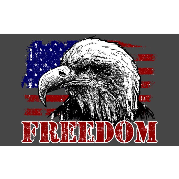 Bald Eagle Distressed USA Flag Freedom 4th of July Bumper Sticker