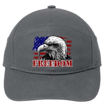 Bald Eagle Distressed USA Flag Freedom 4th of July 7-Panel Snapback Hat
