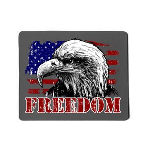 Bald Eagle Distressed USA Flag Freedom 4th of July Mousepad