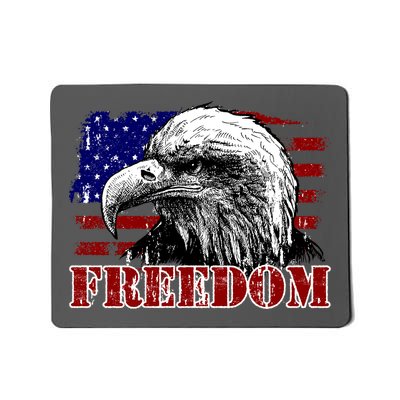 Bald Eagle Distressed USA Flag Freedom 4th of July Mousepad