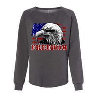 Bald Eagle Distressed USA Flag Freedom 4th of July Womens California Wash Sweatshirt