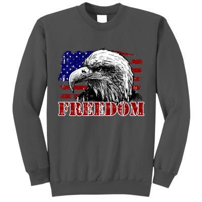 Bald Eagle Distressed USA Flag Freedom 4th of July Tall Sweatshirt