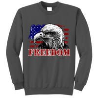 Bald Eagle Distressed USA Flag Freedom 4th of July Tall Sweatshirt