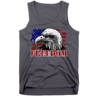 Bald Eagle Distressed USA Flag Freedom 4th of July Tank Top