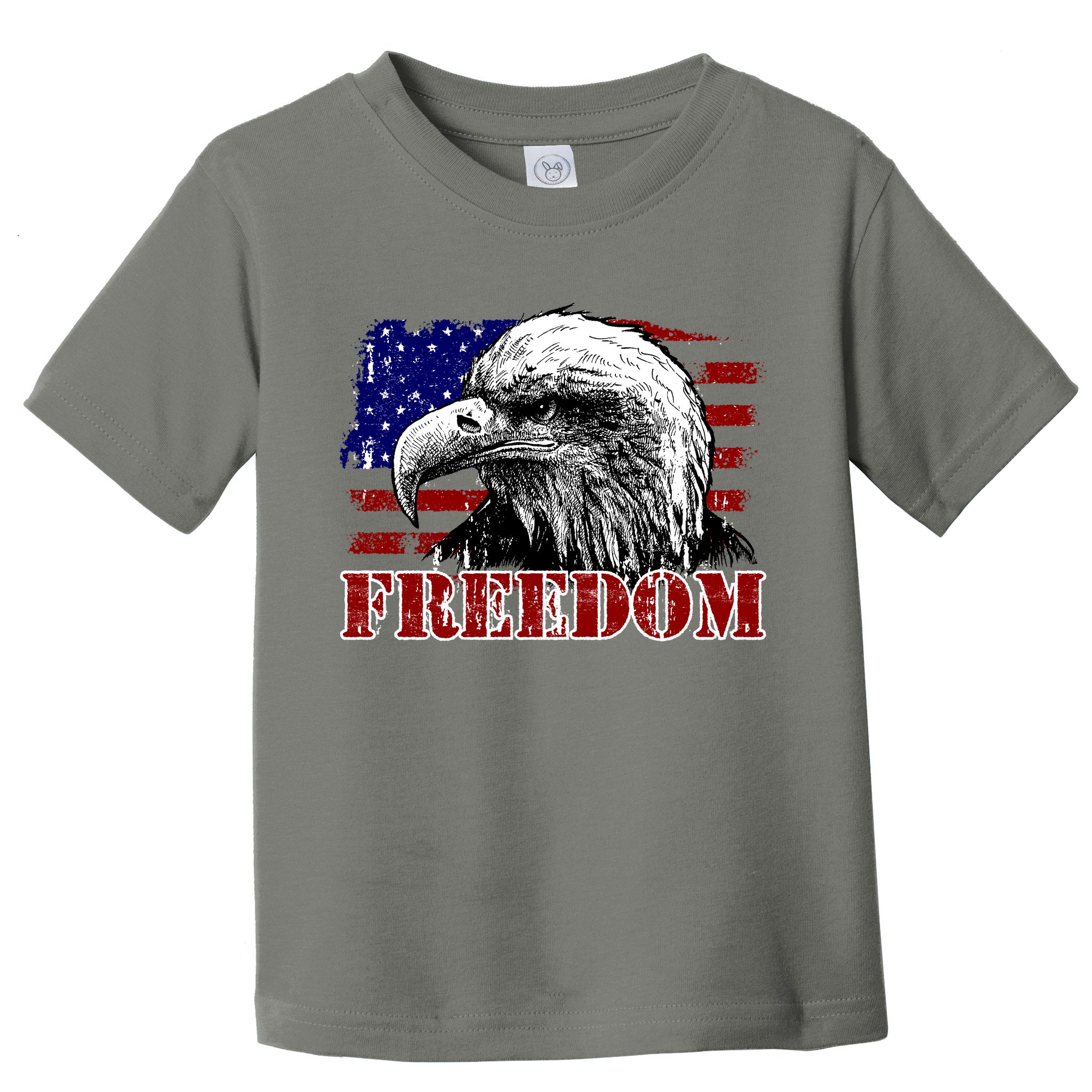 Bald Eagle Distressed USA Flag Freedom 4th of July Toddler T-Shirt