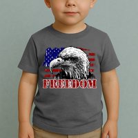 Bald Eagle Distressed USA Flag Freedom 4th of July Toddler T-Shirt