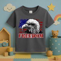 Bald Eagle Distressed USA Flag Freedom 4th of July Toddler T-Shirt