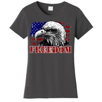 Bald Eagle Distressed USA Flag Freedom 4th of July Women's T-Shirt