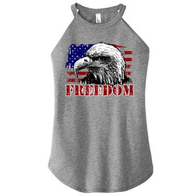 Bald Eagle Distressed USA Flag Freedom 4th of July Women’s Perfect Tri Rocker Tank