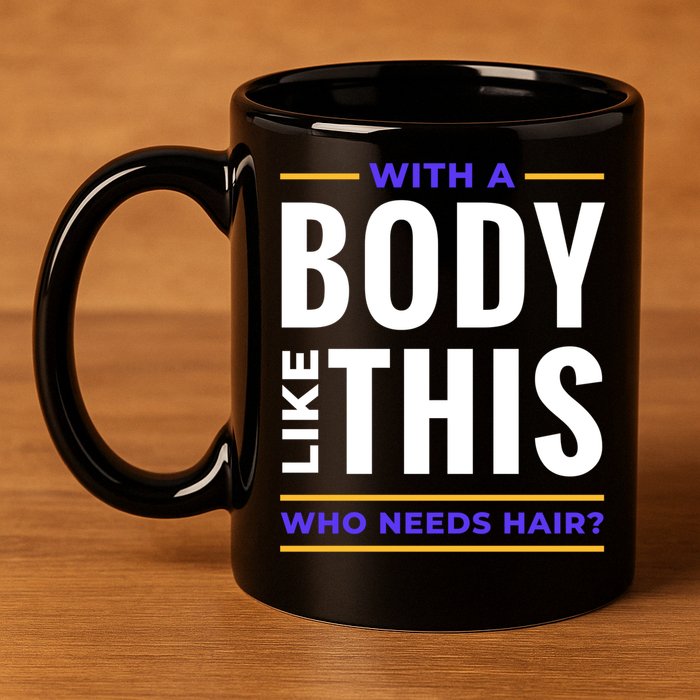 Bald Head Body Funny 11oz C Handle Ceramic Mug