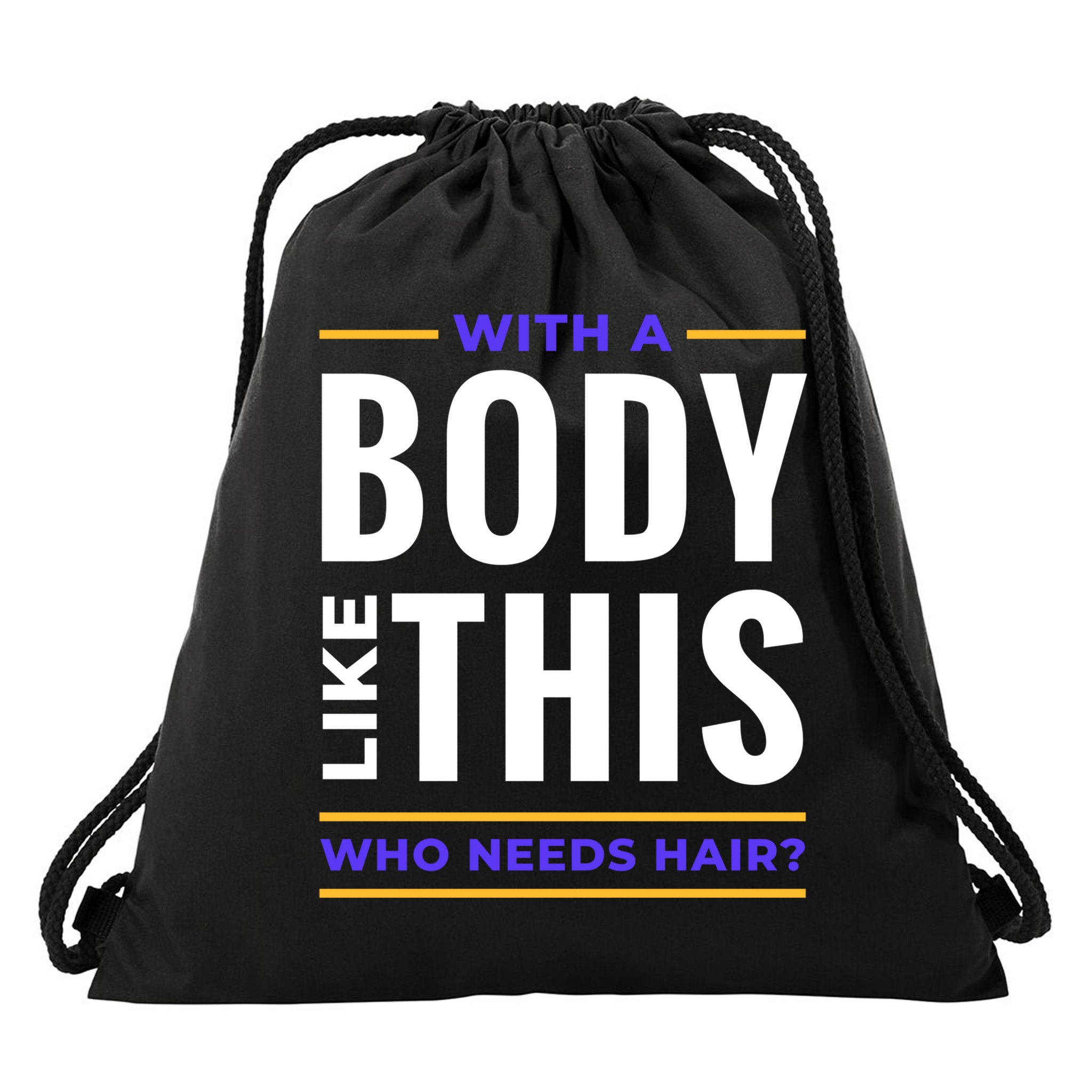 Bald Head Body Funny Drawstring Bag