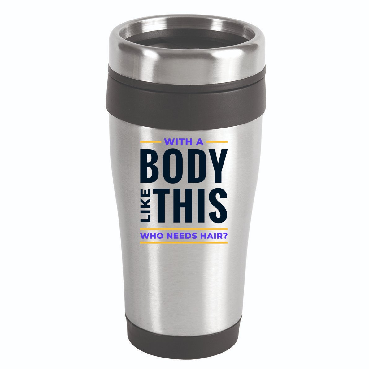 Bald Head Body Funny 16oz Travel Tumbler