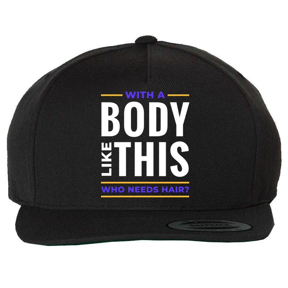 Bald Head Body Funny Wool Snapback Cap