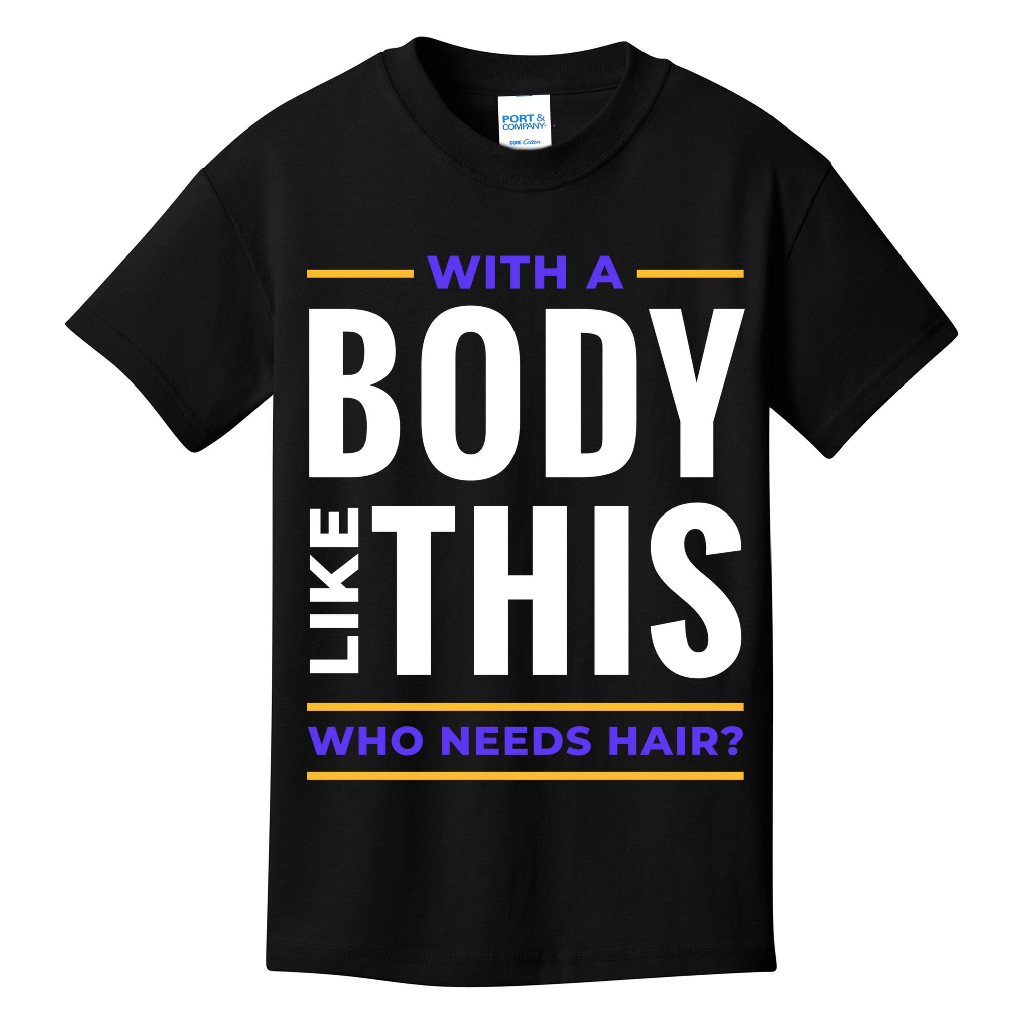 Bald Head Body Funny Kids T-Shirt
