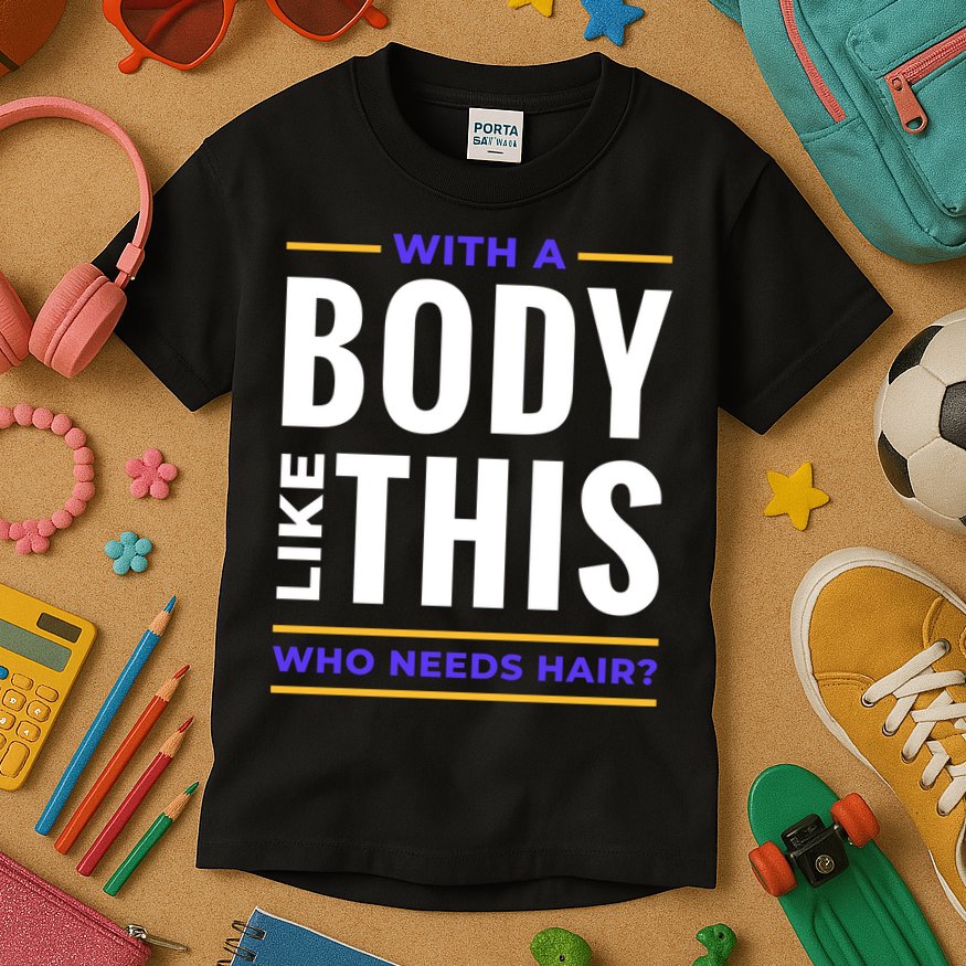 Bald Head Body Funny Kids T-Shirt