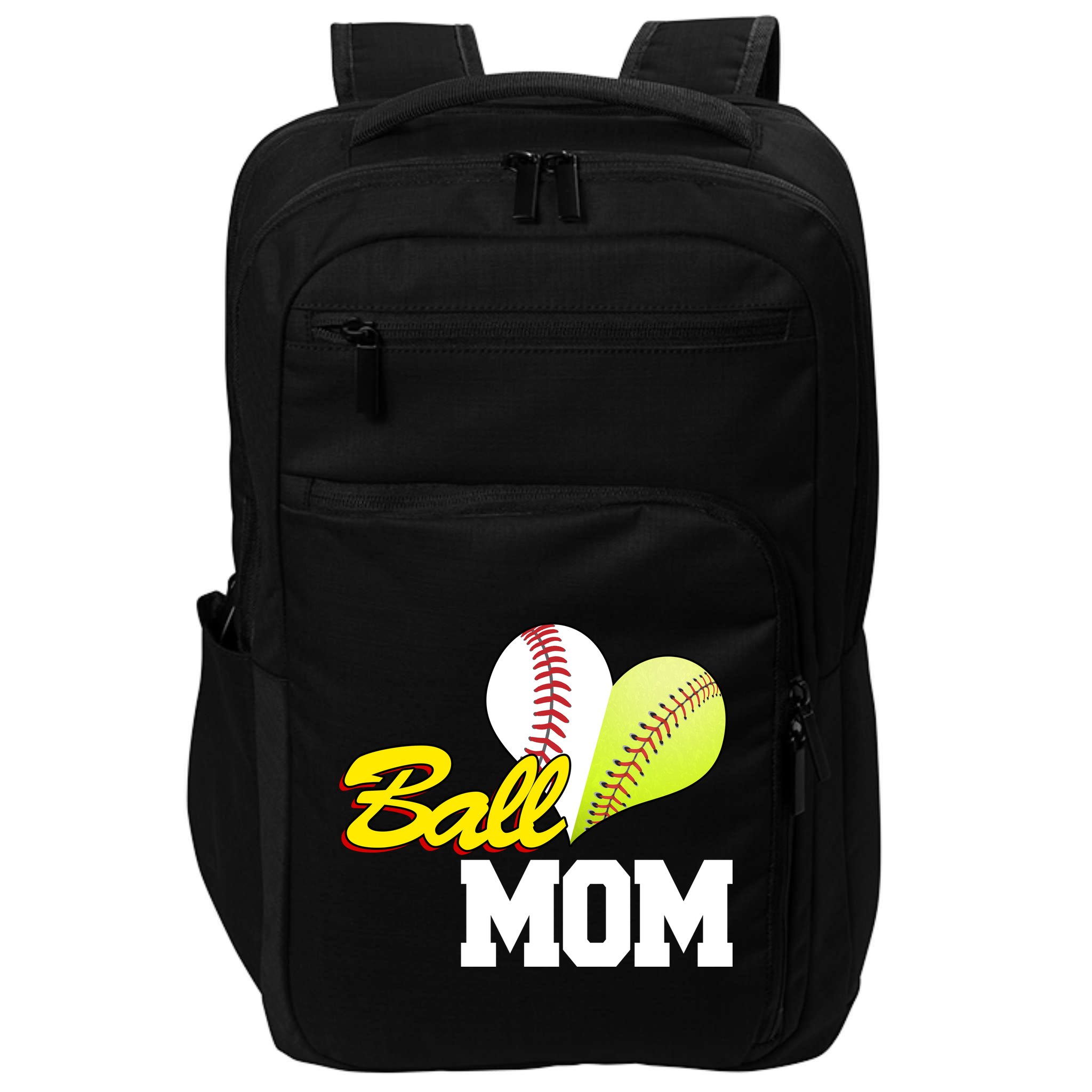 Ball Mom Heart Baseball Fan Impact Tech Backpack
