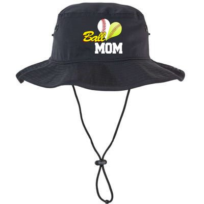 Ball Mom Heart Baseball Fan Bucket Hat