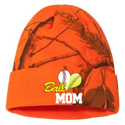 Ball Mom Heart Baseball Fan Kati Licensed 12" Camo Beanie