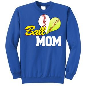 Ball Mom Heart Baseball Fan Sweatshirt