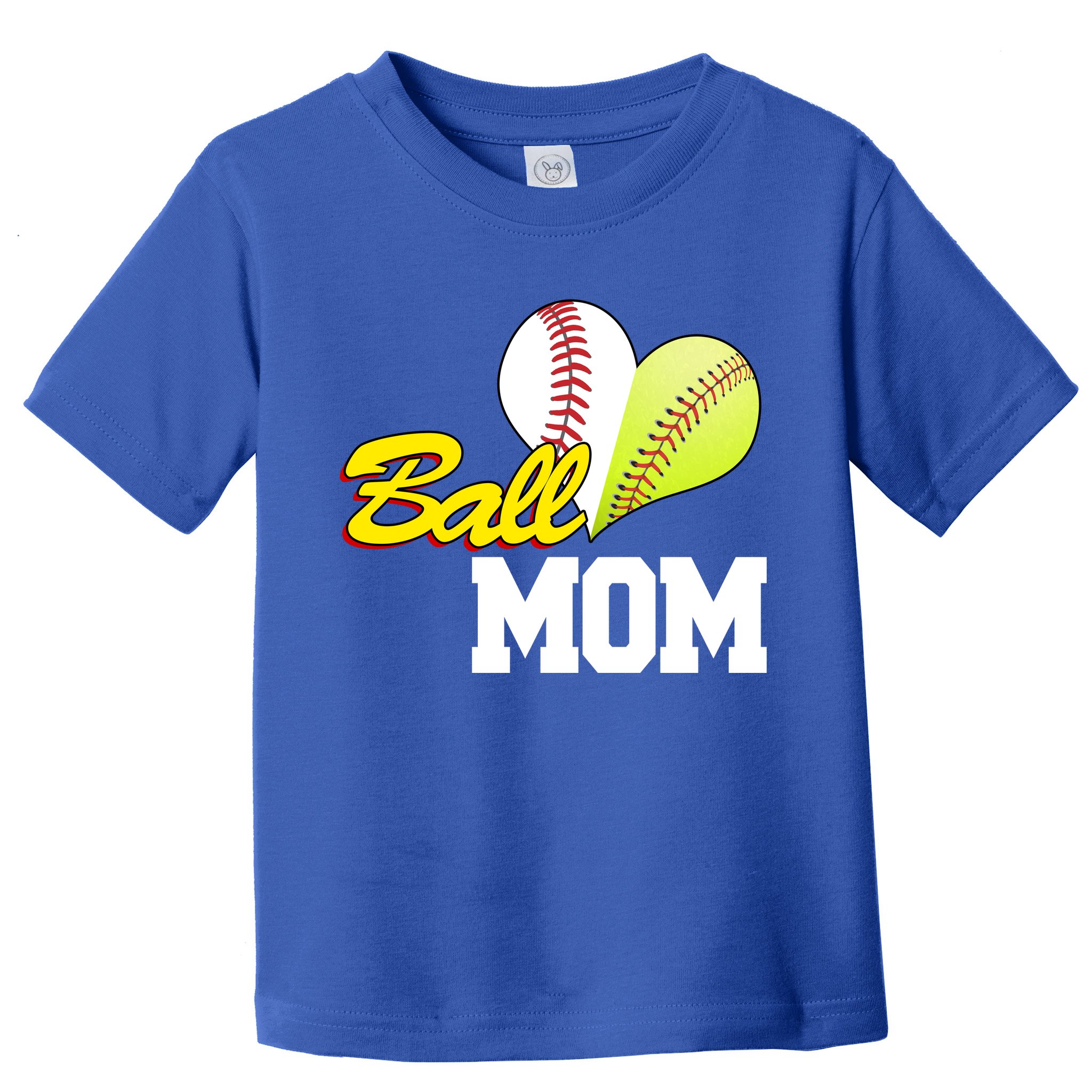 Ball Mom Heart Baseball Fan Toddler T-Shirt