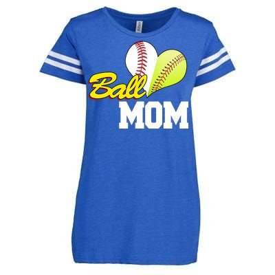 Ball Mom Heart Baseball Fan Enza Ladies Jersey Football T-Shirt