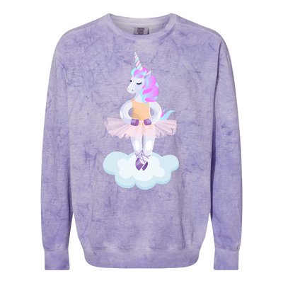 Ballet Dancer Unicorn Colorblast Crewneck Sweatshirt