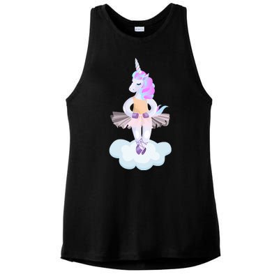 Ballet Dancer Unicorn Ladies PosiCharge Tri-Blend Wicking Tank